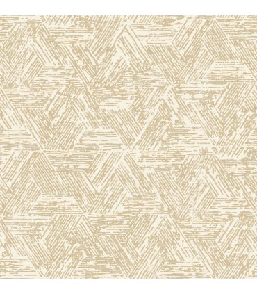 4122-27033 - Retreat Light Brown Quilted Geometric Wallpaper-Terrace