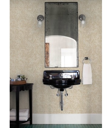 4122-27033 - Retreat Light Brown Quilted Geometric Wallpaper-Terrace