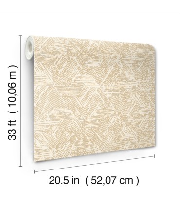 4122-27033 - Retreat Light Brown Quilted Geometric Wallpaper-Terrace