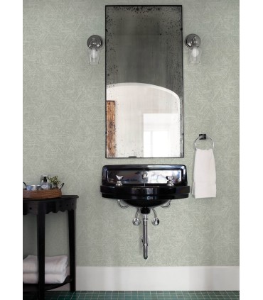 4122-27035 - Retreat Sea Green Quilted Geometric Wallpaper-Terrace