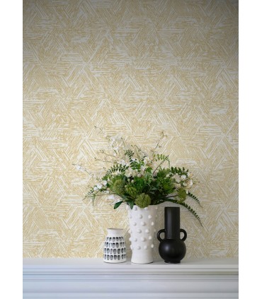4122-27032 - Retreat Yellow Quilted Geometric Wallpaper-Terrace
