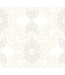 4122-72402 - Villa Bone Embellished Ogee Wallpaper-Terrace