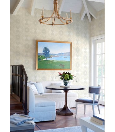 4122-72402 - Villa Bone Embellished Ogee Wallpaper-Terrace