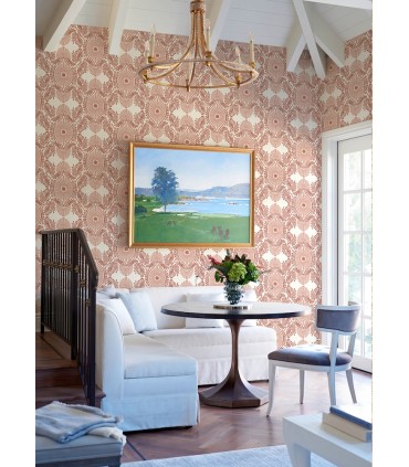 4122-72403 - Villa Raspberry Embellished Ogee Wallpaper-Terrace