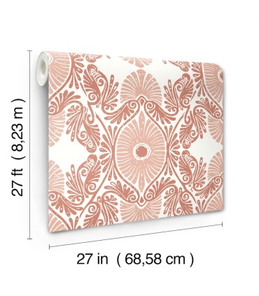 4122-72403 - Villa Raspberry Embellished Ogee Wallpaper-Terrace