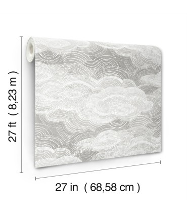 4122-72406 - Vision Grey Stipple Clouds Wallpaper-Terrace