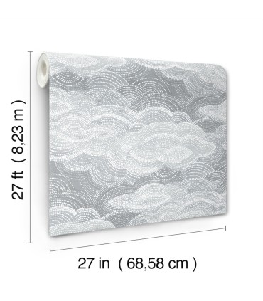 4122-72404 - Vision Slate Stipple Clouds Wallpaper-Terrace