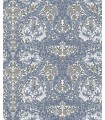 4153-82024 - African Marigold Blue Floral Wallpaper-Hidden Treasures