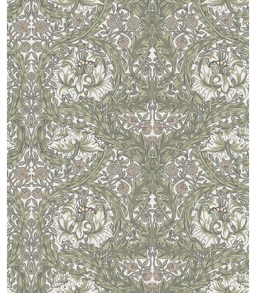 4153-82023 - African Marigold Green Floral Wallpaper-Hidden Treasures