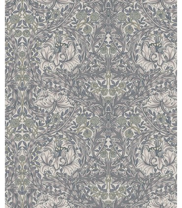 4153-82025 - African Marigold Grey Floral Wallpaper-Hidden Treasures