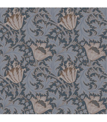4153-82006 - Anemone Dark Blue Floral Trail Wallpaper-Hidden Treasures