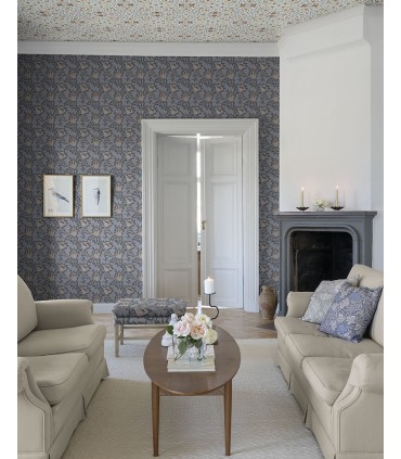 4153-82006 - Anemone Dark Blue Floral Trail Wallpaper-Hidden Treasures