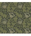 4153-82005 - Anemone Dark Green Floral Trail Wallpaper-Hidden Treasures