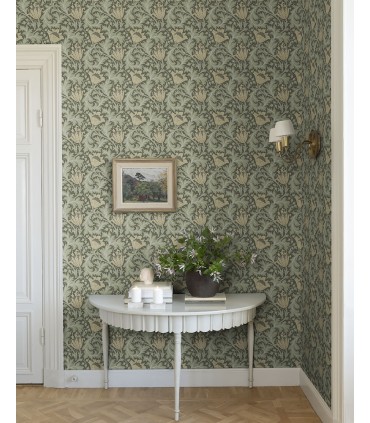 4153-82004 - Anemone Moss Floral Trail Wallpaper-Hidden Treasures