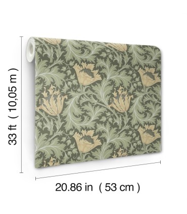 4153-82004 - Anemone Moss Floral Trail Wallpaper-Hidden Treasures