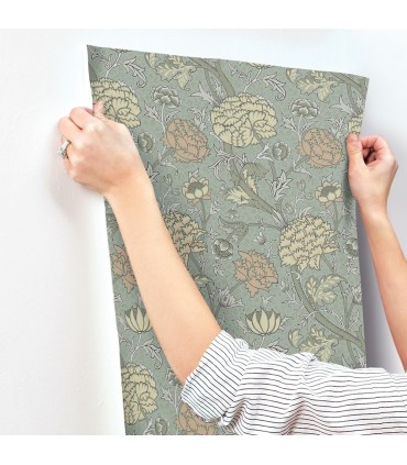 4153-82034 - Cray Light Blue Floral Trail Wallpaper-Hidden Treasures