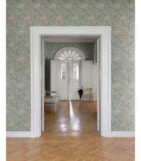 4153-82034 - Cray Light Blue Floral Trail Wallpaper-Hidden Treasures