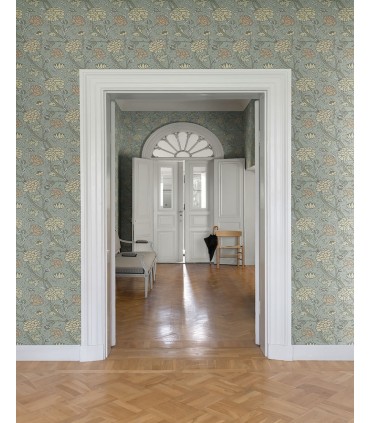 4153-82034 - Cray Light Blue Floral Trail Wallpaper-Hidden Treasures