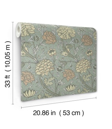 4153-82034 - Cray Light Blue Floral Trail Wallpaper-Hidden Treasures