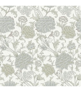 4153-82032 - Cray Light Green Floral Trail Wallpaper-Hidden Treasures