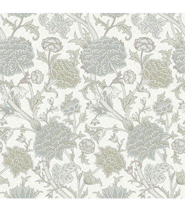4153-82032 - Cray Light Green Floral Trail Wallpaper-Hidden Treasures