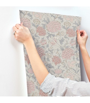 4153-82033 - Cray Pink Floral Trail Wallpaper-Hidden Treasures