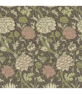 4153-82036 - Cray Plum Floral Trail Wallpaper-Hidden Treasures