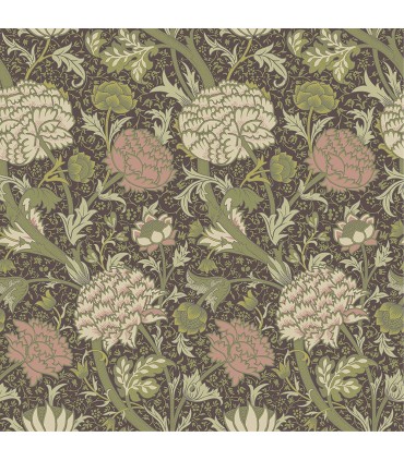 4153-82036 - Cray Plum Floral Trail Wallpaper-Hidden Treasures