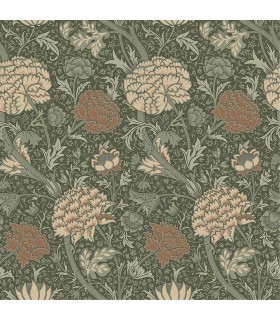 4153-82035 - Cray Sea Green Floral Trail Wallpaper-Hidden Treasures