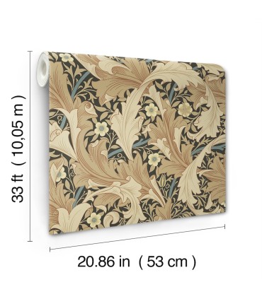 4153-82015 - Granville Apricot Leafy Vine Wallpaper-Hidden Treasures