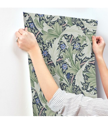 4153-82014 - Granville Green Leafy Vine Wallpaper-Hidden Treasures