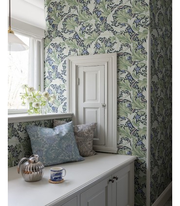 4153-82014 - Granville Green Leafy Vine Wallpaper-Hidden Treasures