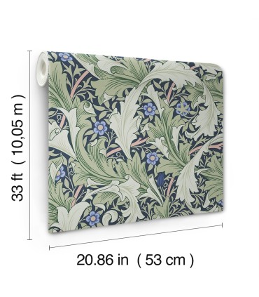 4153-82014 - Granville Green Leafy Vine Wallpaper-Hidden Treasures