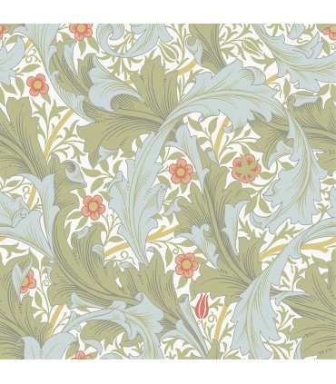 4153-82012 - Granville Olive Leafy Vine Wallpaper-Hidden Treasures