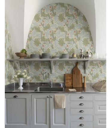 4153-82012 - Granville Olive Leafy Vine Wallpaper-Hidden Treasures