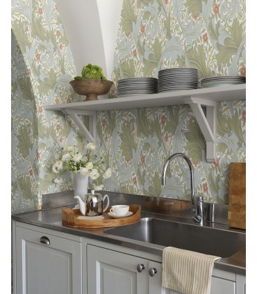 4153-82012 - Granville Olive Leafy Vine Wallpaper-Hidden Treasures