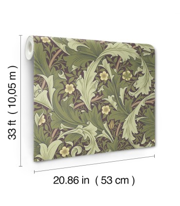4153-82013 - Granville Plum Leafy Vine Wallpaper-Hidden Treasures