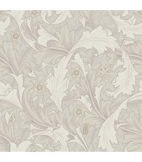 4153-82011 - Granville White Leafy Vine Wallpaper-Hidden Treasures