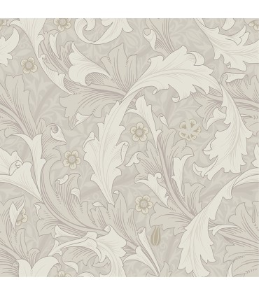 4153-82011 - Granville White Leafy Vine Wallpaper-Hidden Treasures