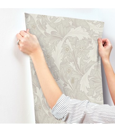 4153-82011 - Granville White Leafy Vine Wallpaper-Hidden Treasures