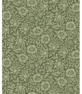 4153-82042 - Mallow Dark Green Floral Vine Wallpaper-Hidden Treasures