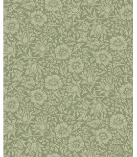 4153-82041 - Mallow Green Floral Vine Wallpaper-Hidden Treasures