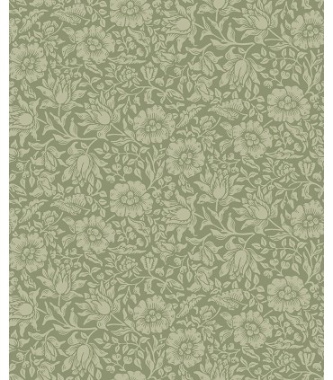 4153-82041 - Mallow Green Floral Vine Wallpaper-Hidden Treasures