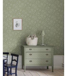 4153-82041 - Mallow Green Floral Vine Wallpaper-Hidden Treasures