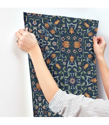 4153-82010 - No 1 Holland Park Dark Blue Floral Wallpaper-Hidden Treasures