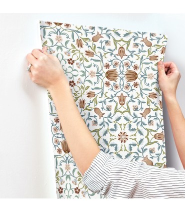 4153-82007 - No 1 Holland Park Red Floral Wallpaper-Hidden Treasures