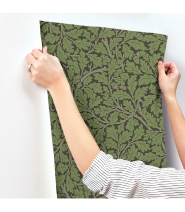 4153-82030 - Oak Tree Black Leaf Wallpaper-Hidden Treasures