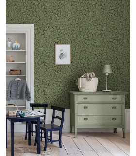 4153-82030 - Oak Tree Black Leaf Wallpaper-Hidden Treasures