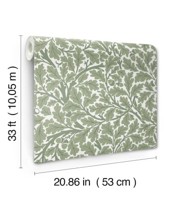 4153-82028 - Oak Tree Green Leaf Wallpaper-Hidden Treasures