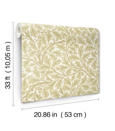 4153-82027 - Oak Tree Light Yellow Leaf Wallpaper-Hidden Treasures